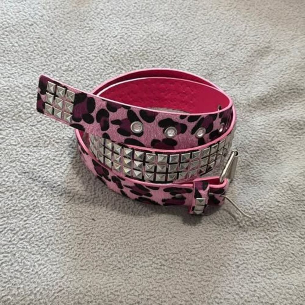 Pink leopard belt (105cm)